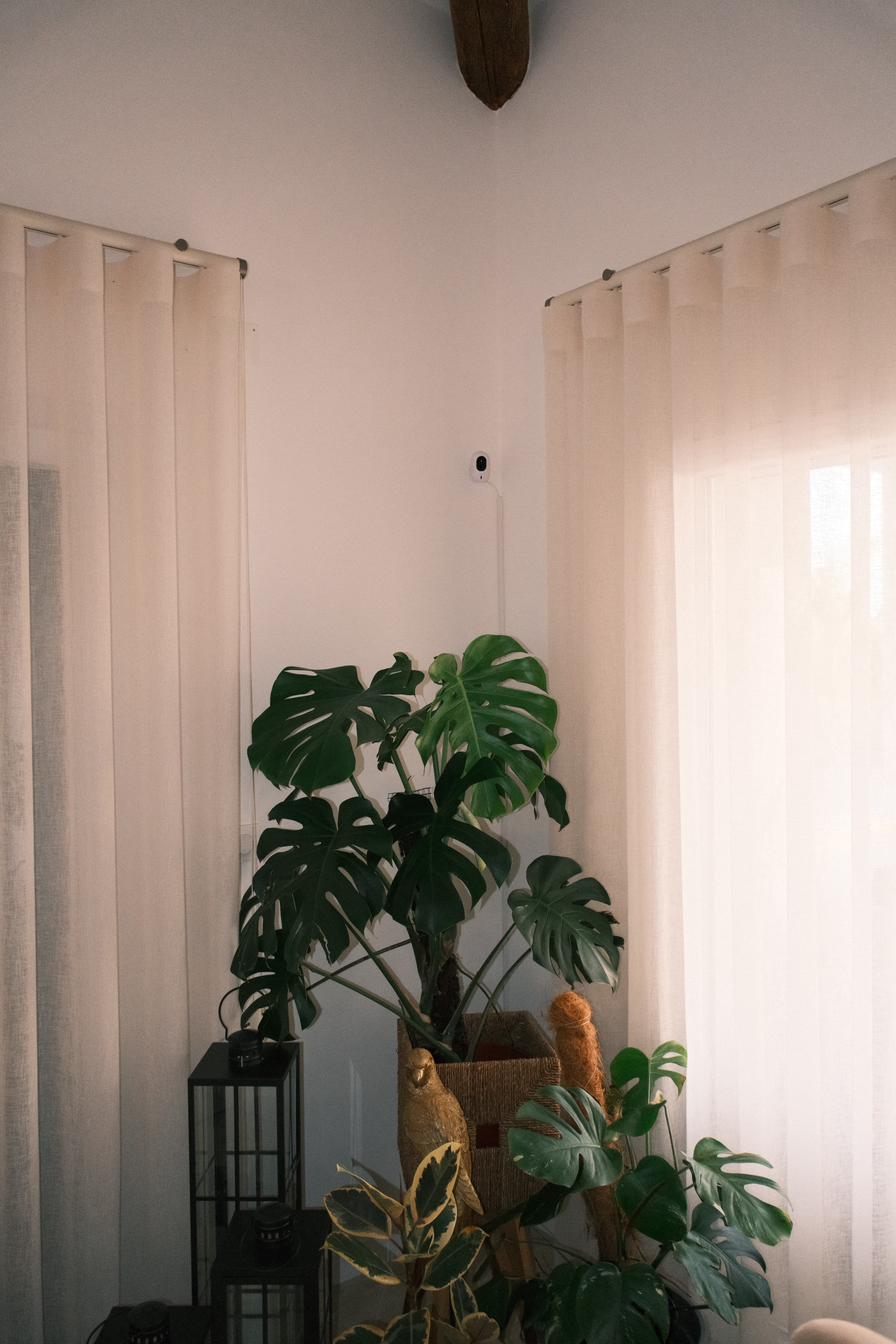 Discreet indoor camera installed in a residential living space